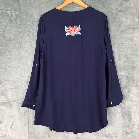 Womens Top Large Boho Peasant Embroidered Floral Cottagecore‎ Hippie Festival - Picture 8 of 8